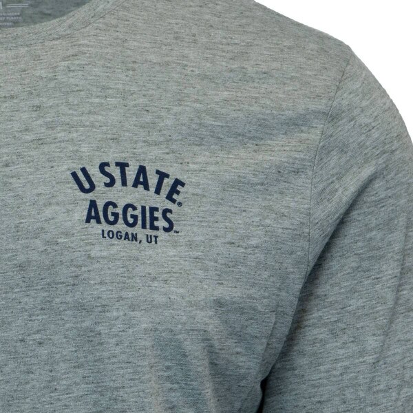 U State Aggies Logan UT Heathered Graphite Long-Sleeve T-Shirt Utah State